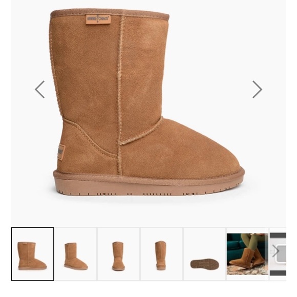 minnetonka olympia short boots in golden tan size 8 - Picture 5 of 5